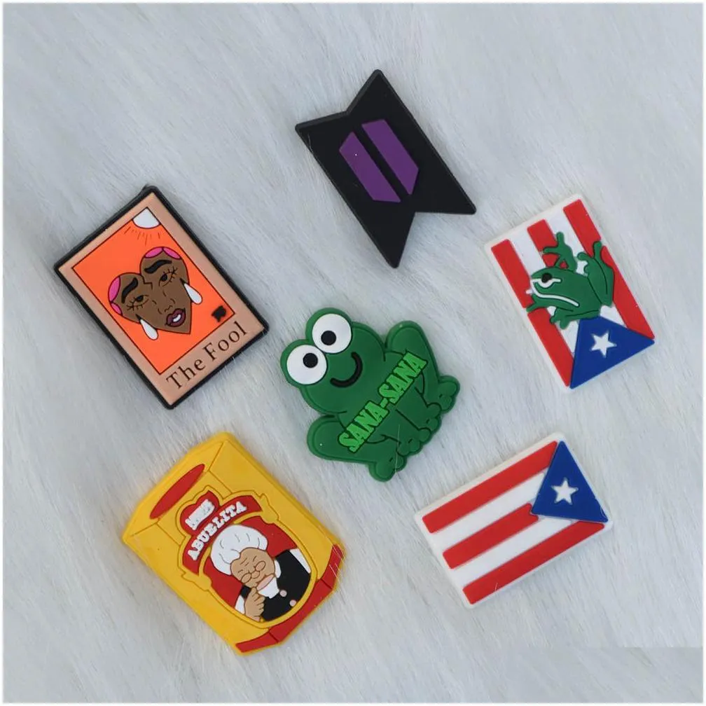 kids gift new custom logo flag designer pvc charms designer shoe charm