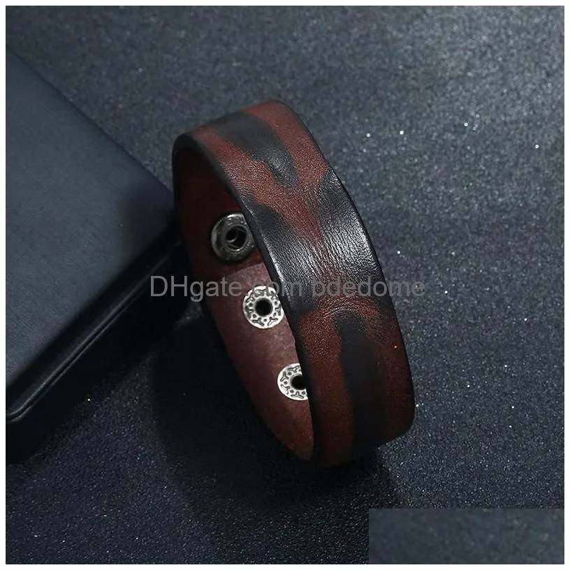 antique old simple leather bracelet bangle cuff exotic wristband for men women fashion jewelry