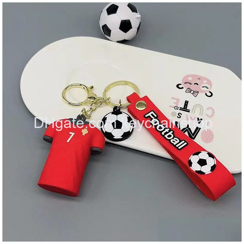 3d player football clothes shape keychain wholesale custom figure shaped cartoon logo keychain for souvenir gift