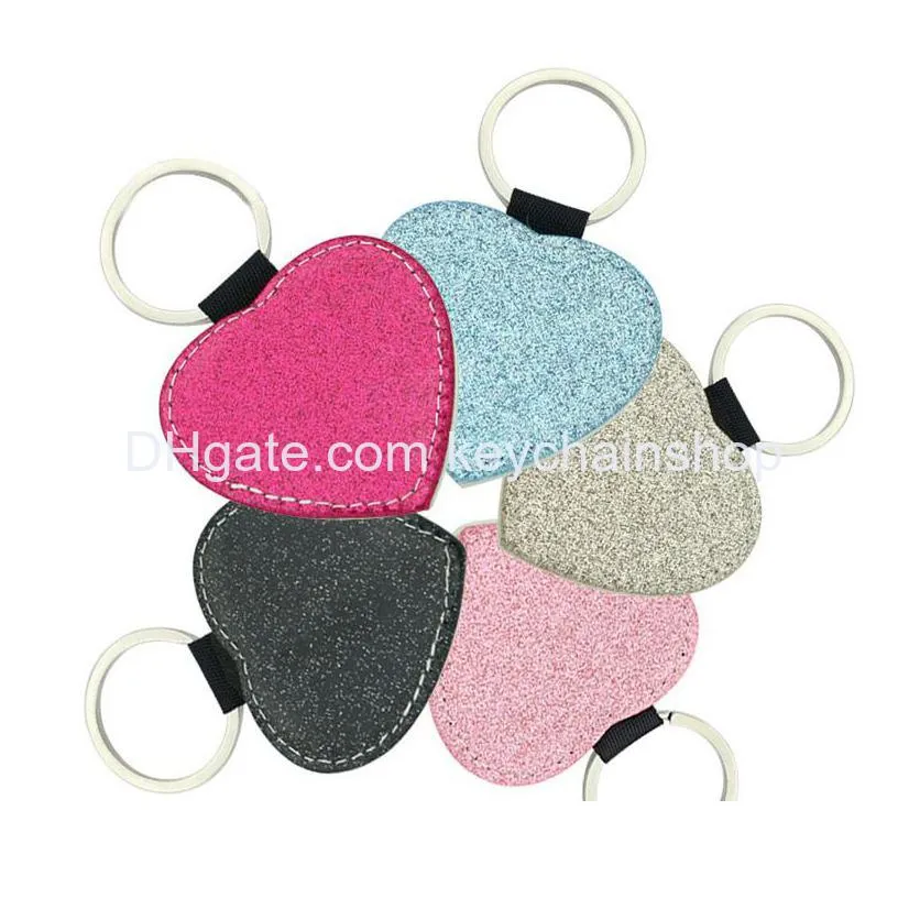 creatity keychain hardware for women 50 pcs part sublimation blank colorful pu keychain accessories shipping