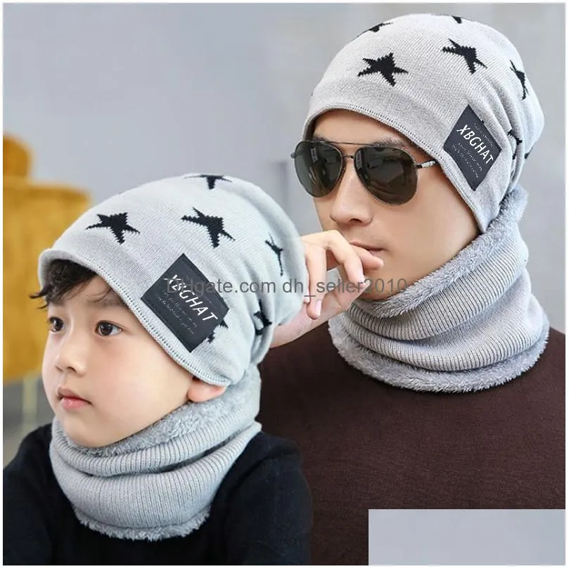 baby boy hat scarf set winter beanies knit cotton warm soft beanie for children girls hip hop caps fashion accessories