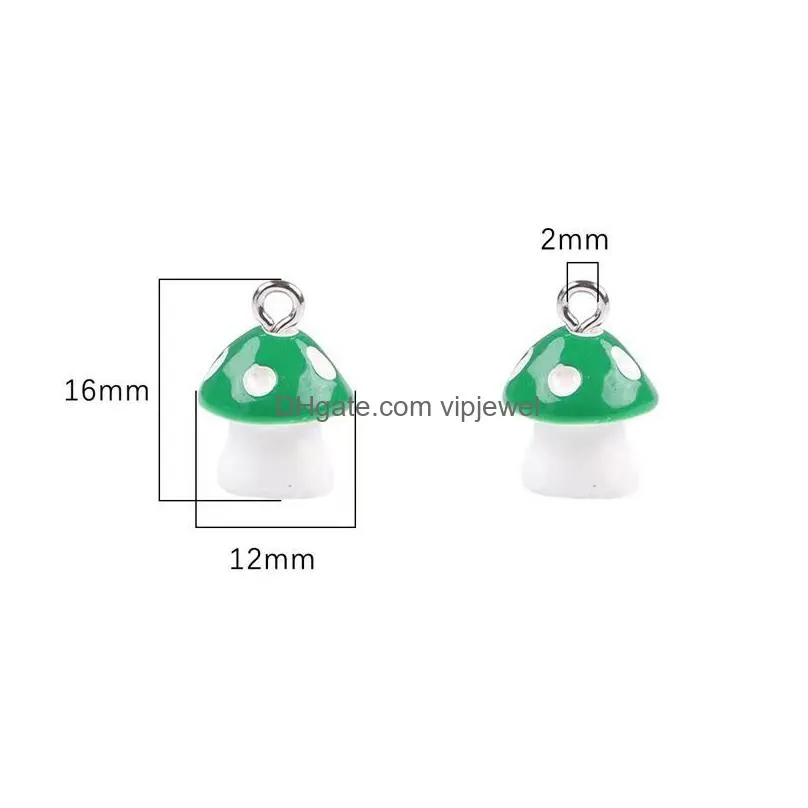 charms colorful lovely mushroom 12mm pendants crafts making findings handmade jewelry diy for earrings necklace