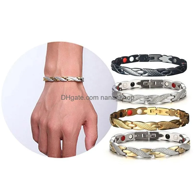 healthy magnetic cuff bracelet for women men power therapy magnets magnetite bracelets bangles men health care jewelry