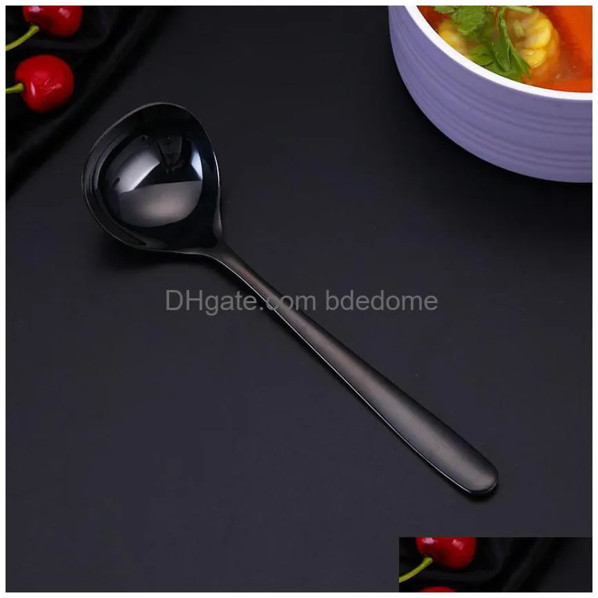 soup spoons stainless steel sauce spoon home restaurant kitchen drinkware tool