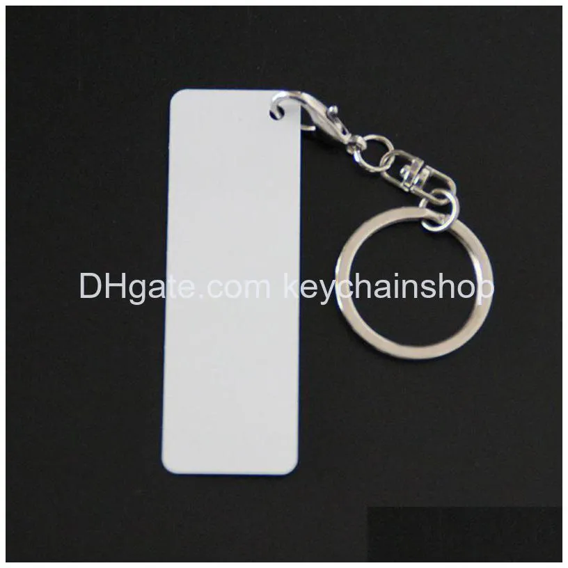 dye sublimation blank double-sided metal keychain diy rectangular personalized custom keychains aluminum sheet