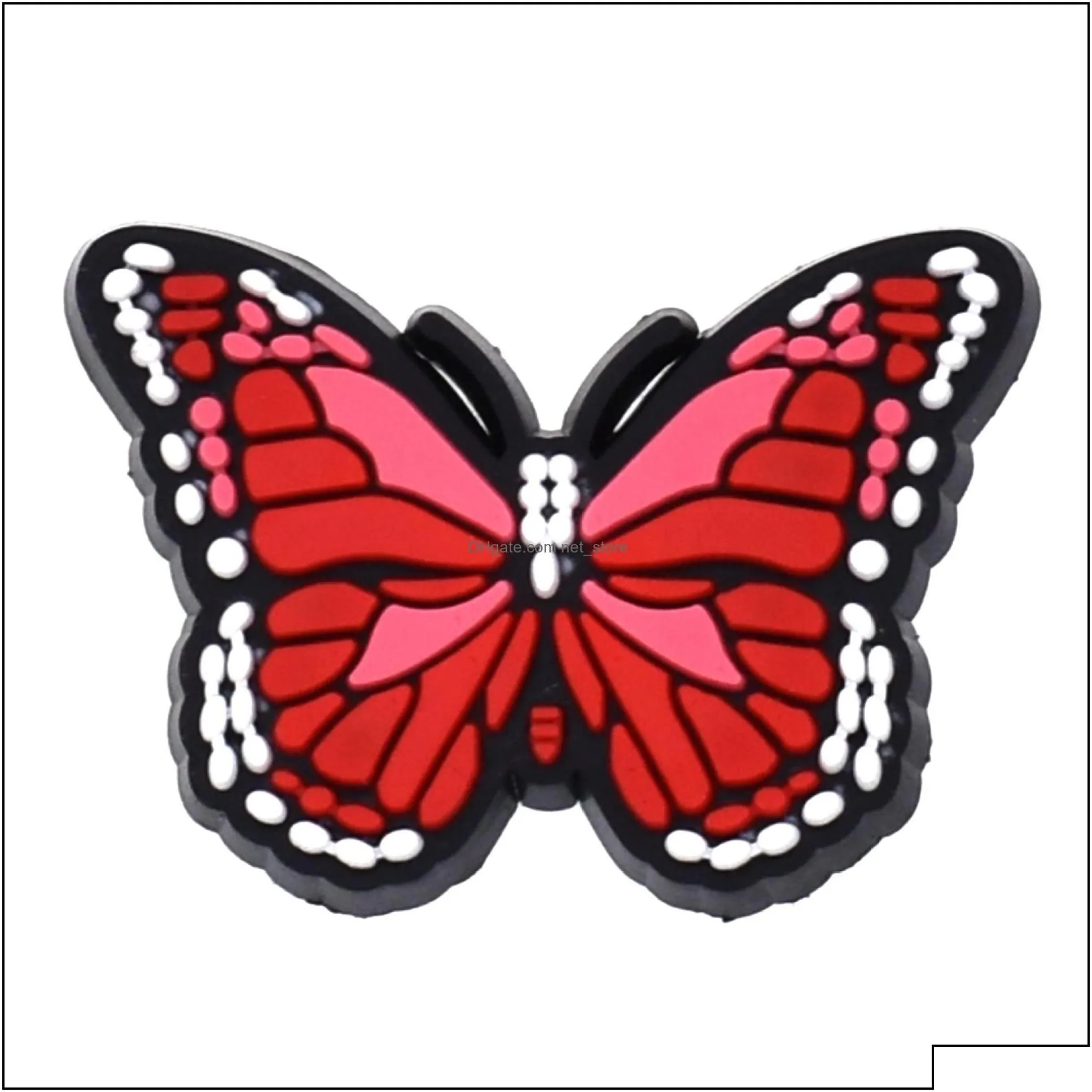 Wholesale Insect Colorf Butterflys For Croc Pvc Shoe Charms Buckles Fashion Accessories Soft Rubber Drop Delivery Parts Shoes