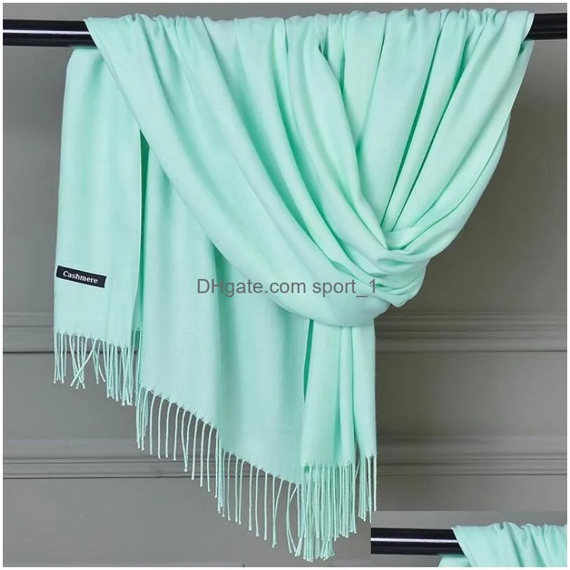 fashion women solid color cashmere scarves with tassel lady winter autumn long scarf thinker warm female shawl