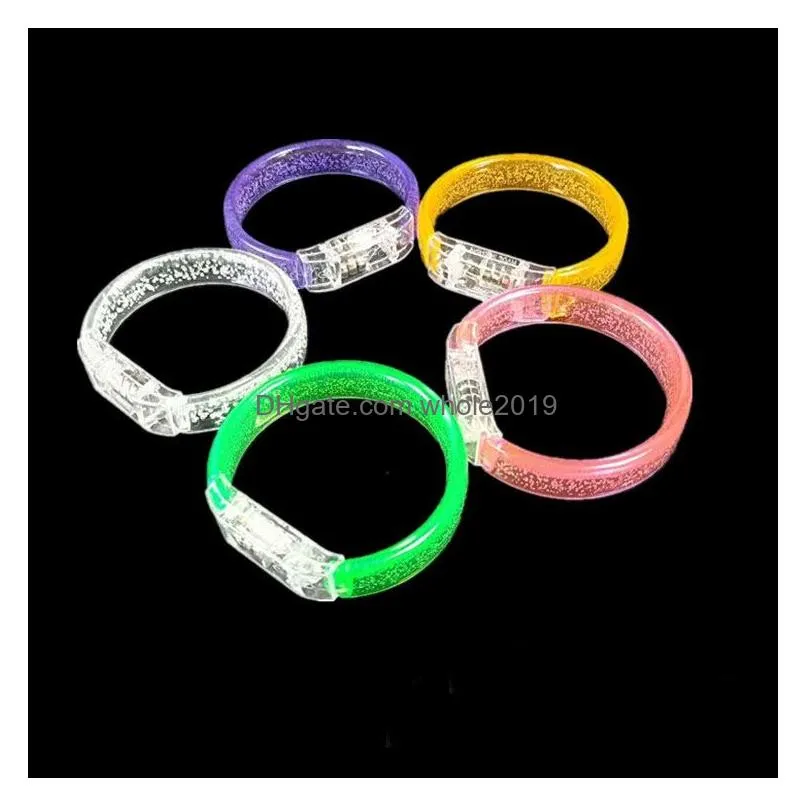 fashion multicolor led flashing bracelet light up acrylic bangle for party bar halloween chiristmas hot dance gift