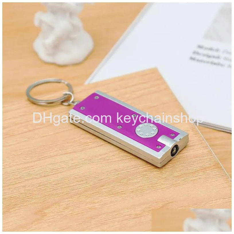 square mini led small flashlight keychain light party favor creative gift promotional electric lights