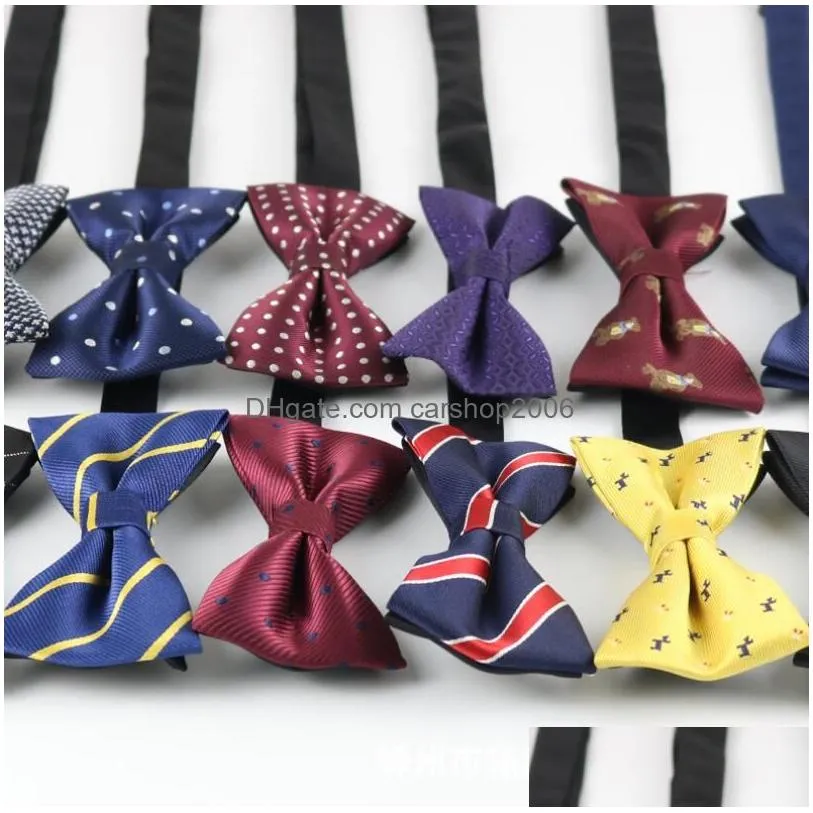 design mix colors classic bow tie floral mens bowtie polyester jacquard plaid bows male party wedding fashion accessories
