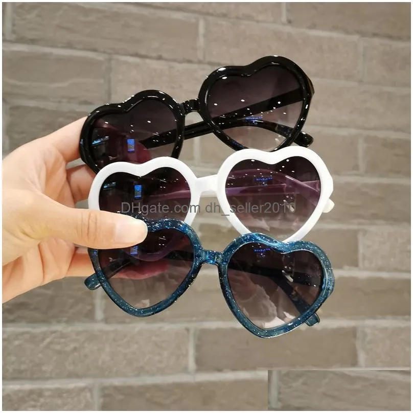 kids sunglasses boy girls heart shaped sun glasses trendy all-match baby sunglasses children fashion shade eyewear