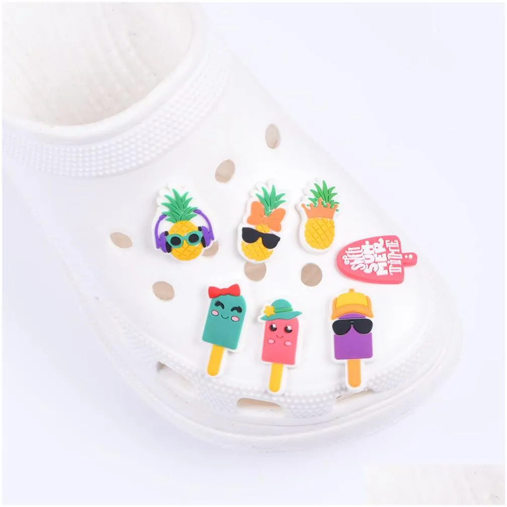 factory wholesale hot sell clog charms lollipop shoes decoration kid ice cream bracelet girl candy popsicle accessories