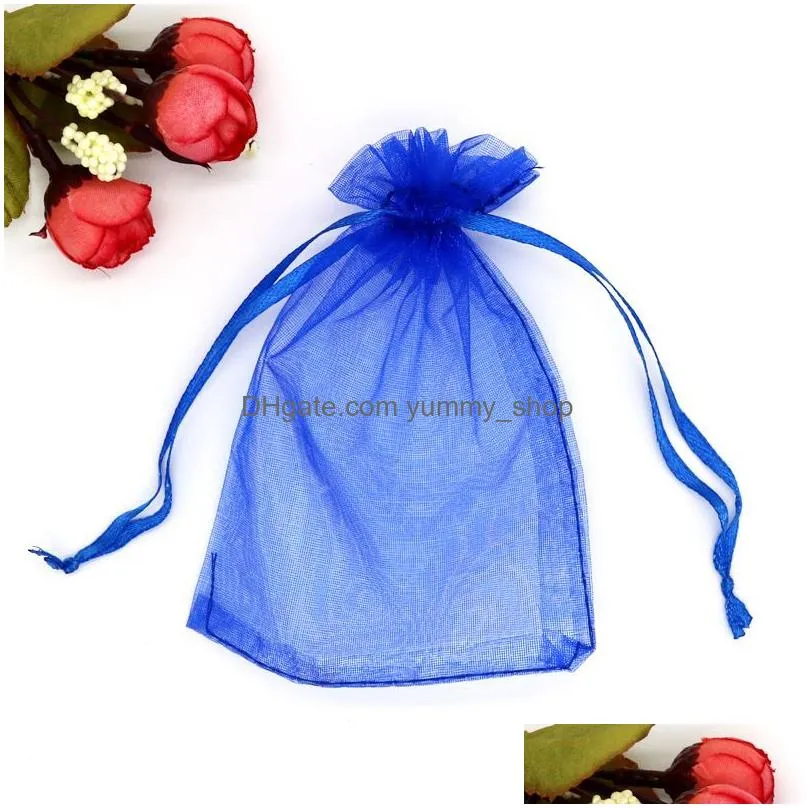 multifunction drawstring organza jewelry pouches packaging display for diy wedding gift beads bags