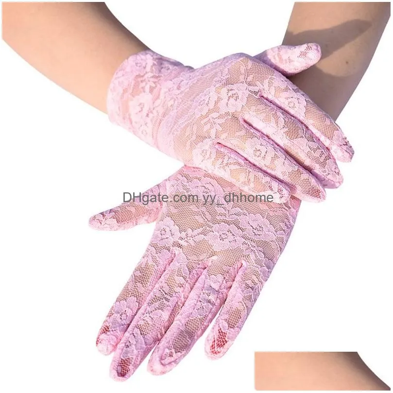 sexy dressy lace gloves womens sunscreen short fingerless driving gloves spring summer mittens accessories