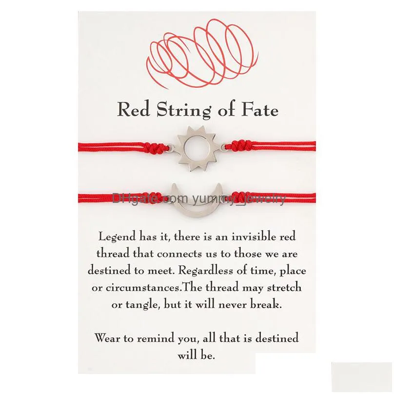 sun and moon bracelets red string of fate jewelry travel bracelets bracelets for 2 couples bracelets his and hers