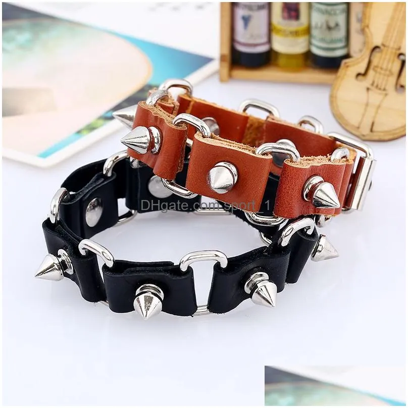 skeleton skull bracelets rock leather belt buckle for women men unisex punk gothic charm bracelets bangles jewelry gift