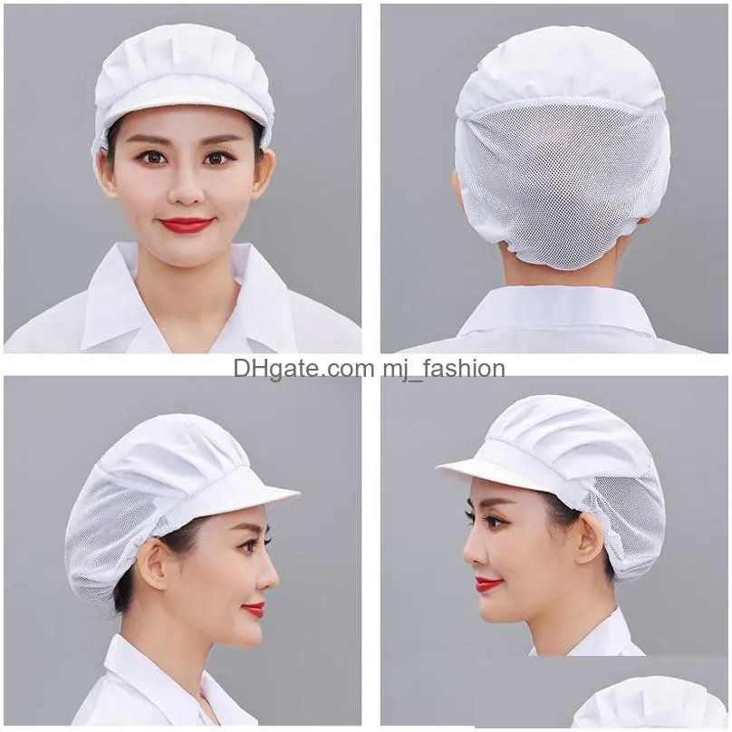 multifunction elastic mesh visors caps chef hat kitchen restaurants hotel work uniform dustproof cooking cap breathable waiter workshop