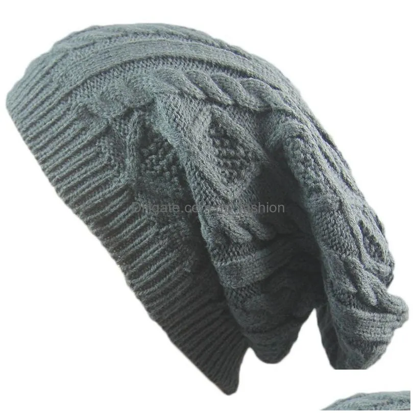 winter baggy slouchy beanie hat wool knitted warm cap for men women hip hop casual fashion pullover caps