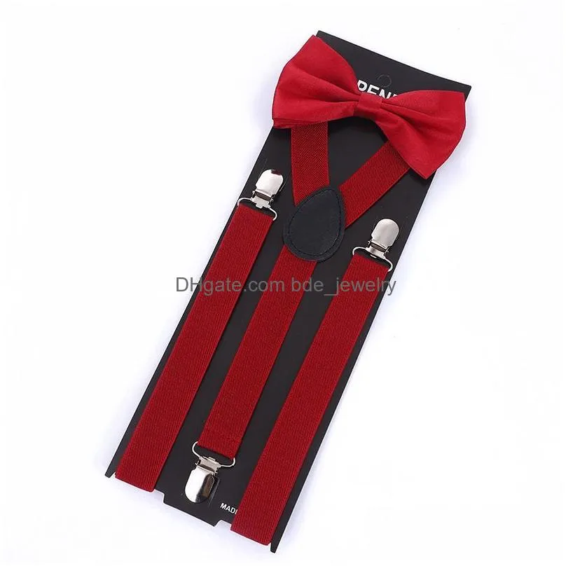 personalized adult suspender with bowtie fashion men bow tie set women braces girls adjustable suspenders wedding ties accessories