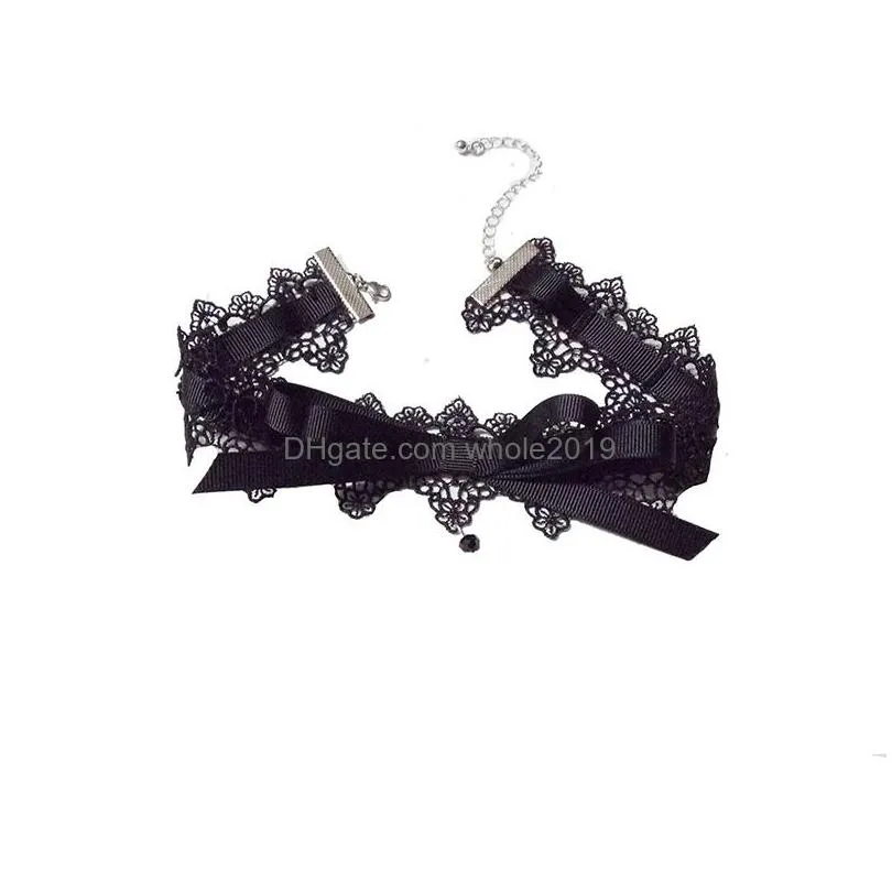 y lace chokers with bell sweet cute gothic choker necklaces collar for women girls detachable cosplay party jewelry