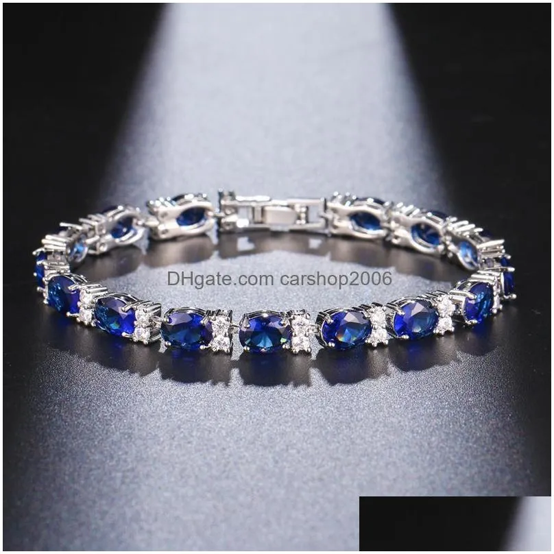 fashion cubic zirconia tennis bracelets for women iced out chain silver color bracelet jewelry gift
