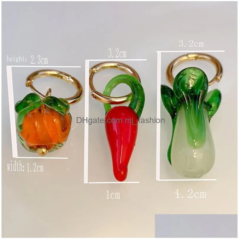 red little chili pepper charm delicate fashion jewelry metal hoop earrings for women gift