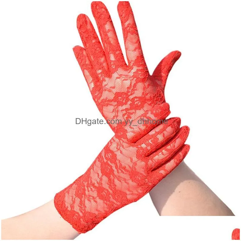 sexy dressy lace gloves womens sunscreen short fingerless driving gloves spring summer mittens accessories