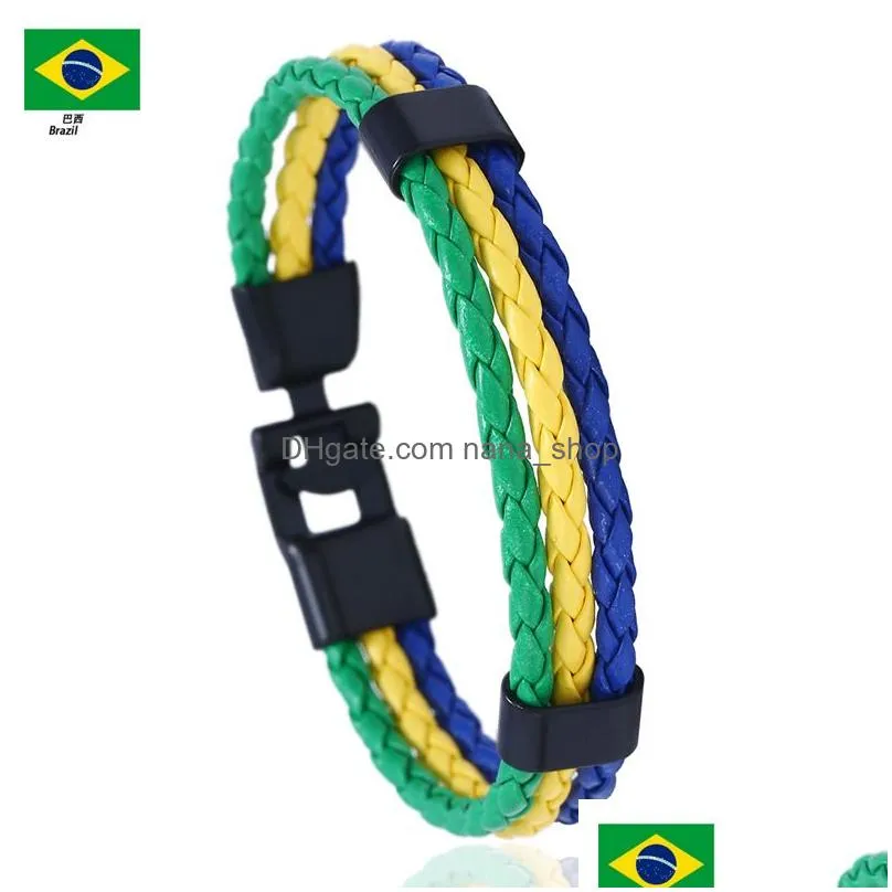 fashion handmade woven bracelets male women leather bracelet men bangle wholesale jewelry gift