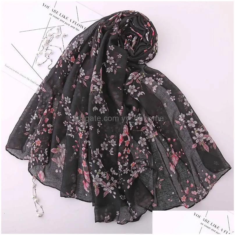 women spring autumn scarf fashion balinese scarves shawls and wraps lady foulard flower hijab stoles