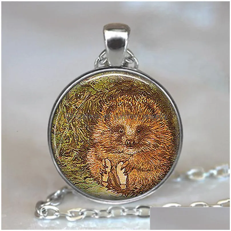 cartoon picture of drink girl and fox pendant choker statement necklace for women dress accessories glass photo pendant jewelry