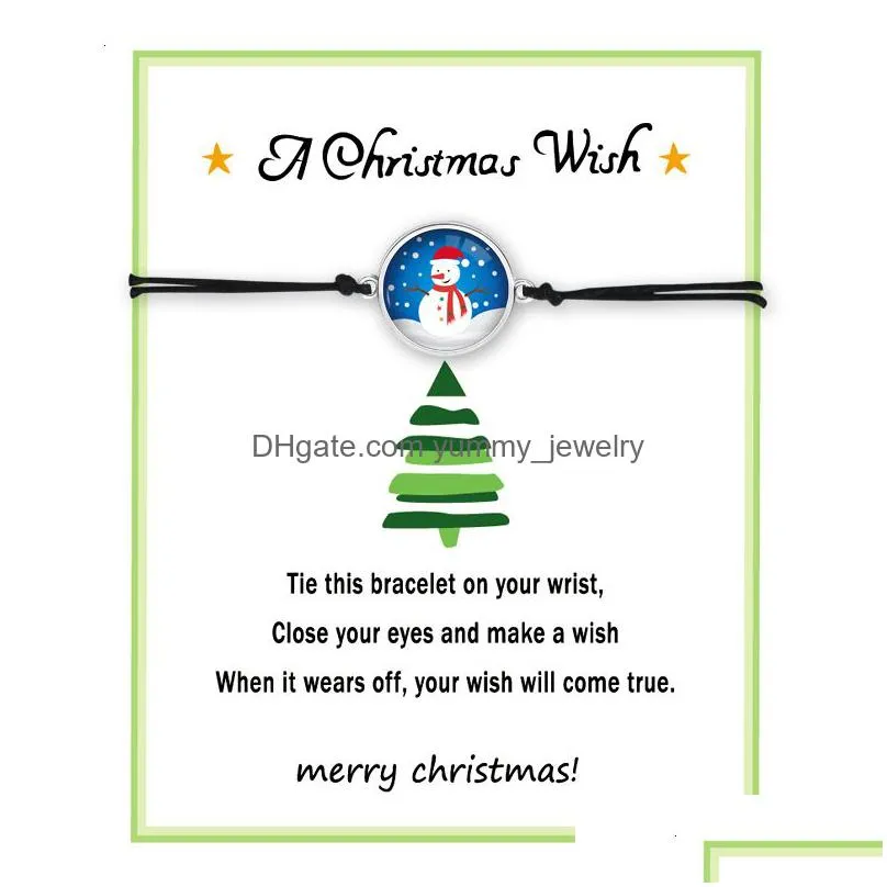 merry christmas tree bell reindeer snowman snowflake charm bracelets star stocking stuffer women men uni jewelry gifts