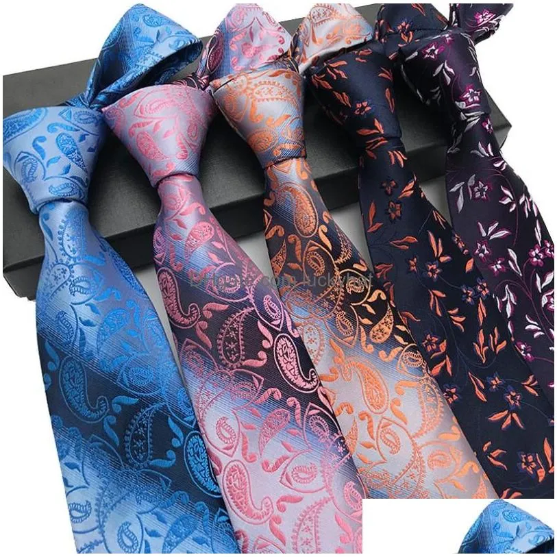 classic mens polka dots tie stripe flower floral 8cm jacquard necktie accessories daily wear cravat wedding party gift