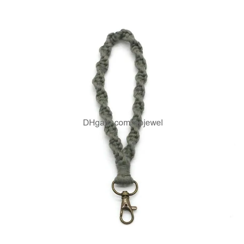 boho handmade woven charm designer bag accessories key ring chain tiny keyring