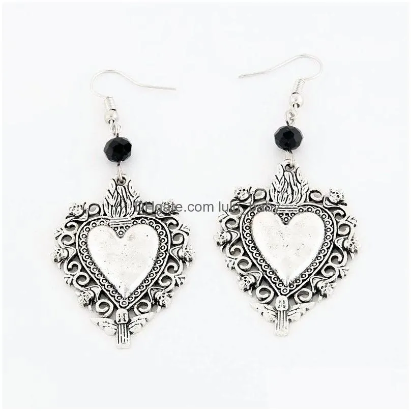 novelty bat animals shape large hoop gothic women charm earrings dark witch pendant earring moon sword