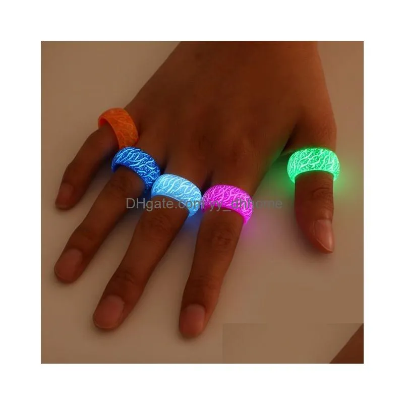 fashion colorful luminous silicone women band rings jewelry glow in the dark finger ring for man gift