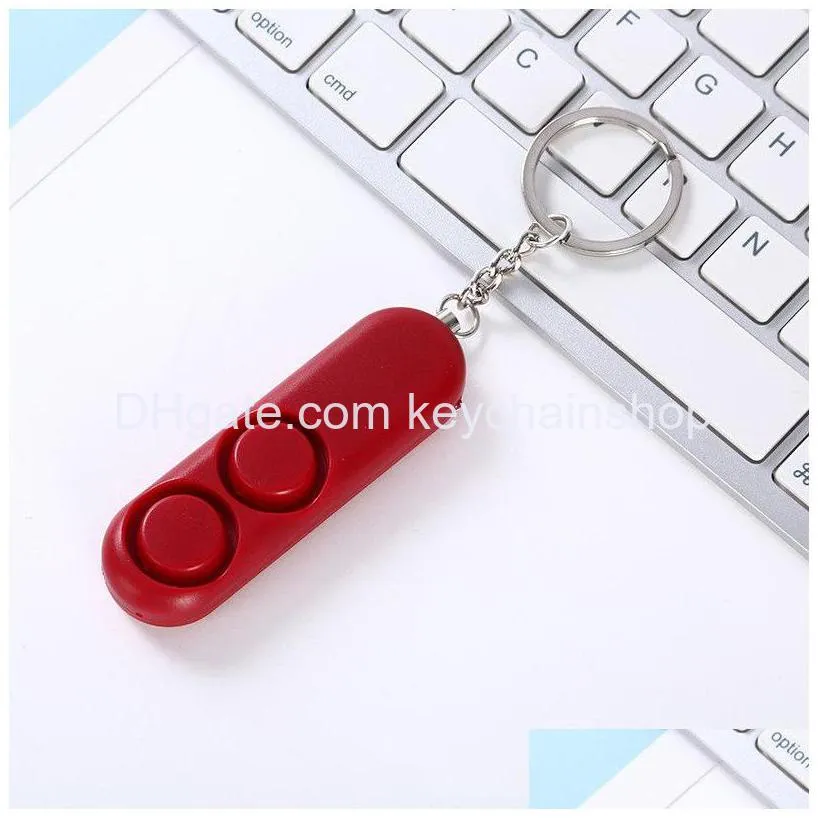 120db self defense device dual speakers loud alarm panic safety personal security keychain women portable bag pendant antirape