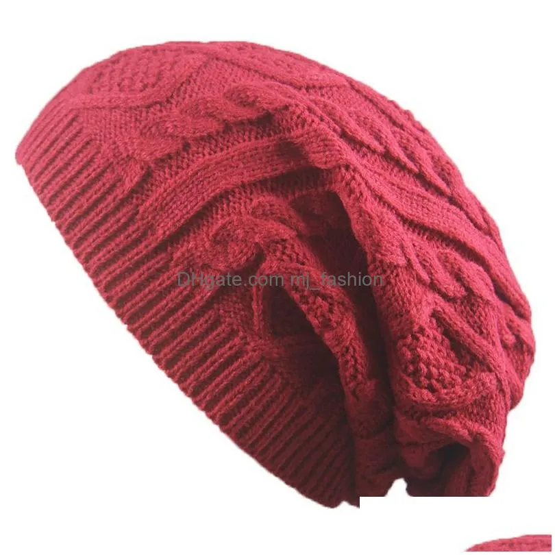 winter baggy slouchy beanie hat wool knitted warm cap for men women hip hop casual fashion pullover caps