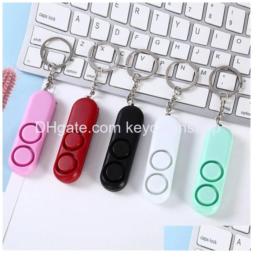 mini personal alarm self defense keychain double horn safe stable portable alarms safe for women dhs delivery
