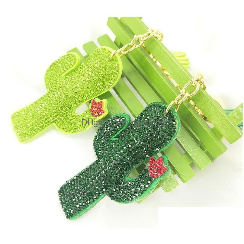 creative women cactus key rings rainbow cloud key pendant diy plant tassel bag keychain fashion accessories