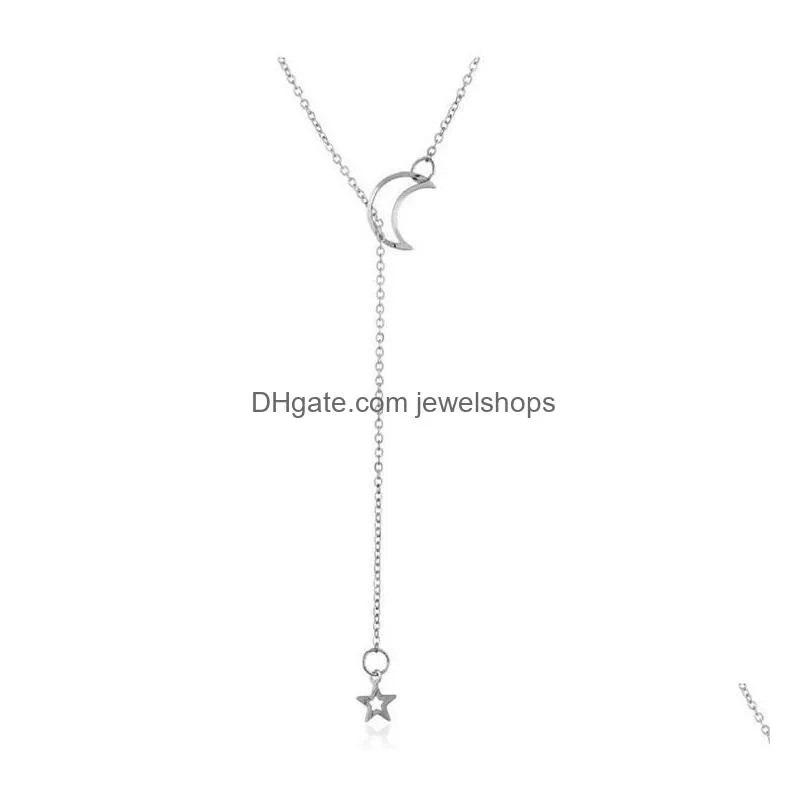 pendant choker necklace moon star gold silver color alloy chain collar necklace for women party jewelry