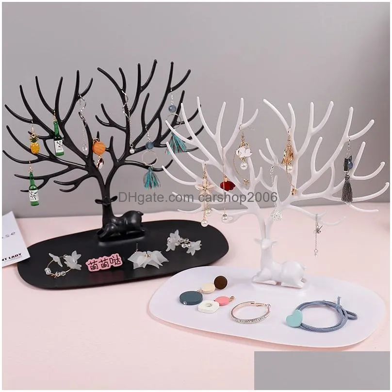 detachable little deer jewelry stand earrings necklace ring pendant bracelet display tray tree storage racks organizer holder