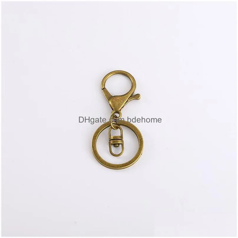 gold silver alloy keychain clasp hooks link ring lobster clasps for jewelry making findings diy charms accessories