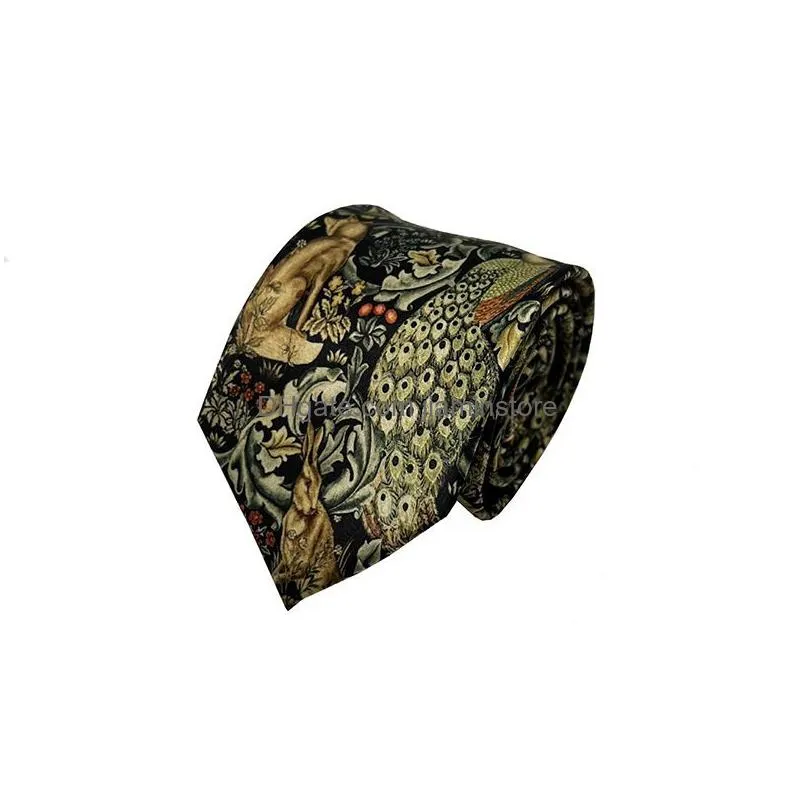 printed floral neck tie 8cm wide funny tie for men women wedding party shirt accessories 146cm