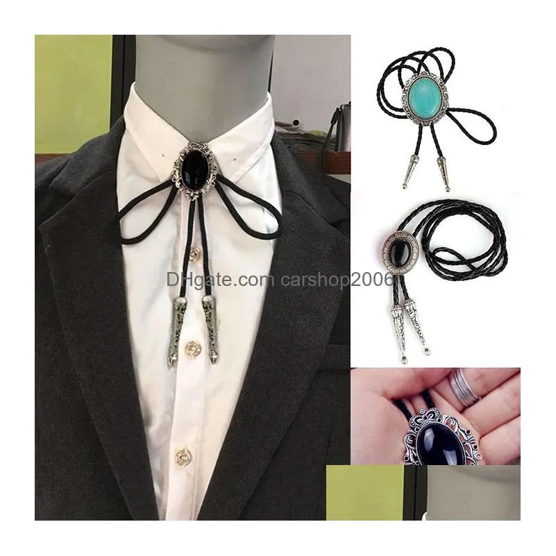 indian rhinestone trendy blue black boho neck tie western  dress shirt accessory jewelry necktie necklace gift for men
