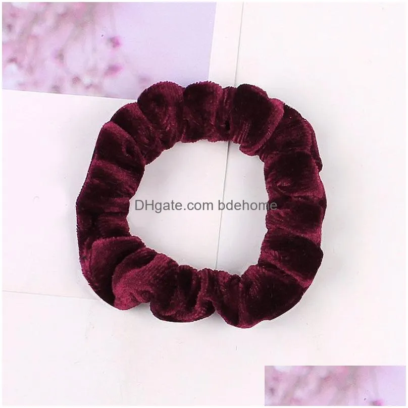 korea velvet scrunchie rubber elastic hair bands solid women girls headband ponytail holder ties rope hair accessories