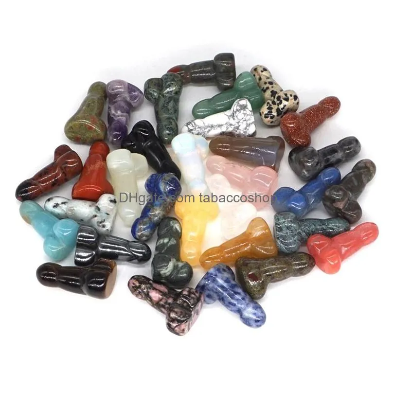 DHgate.com:2 Mini Penis Figurines: Healing Crystal Reiki Stones for