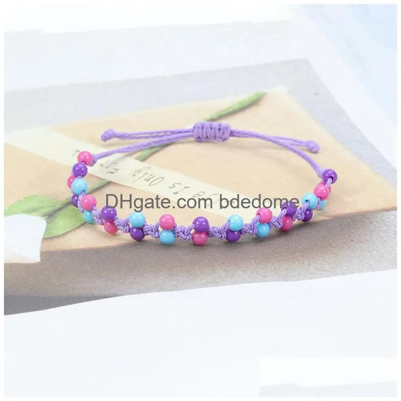 new macaron color bead woven bracelet princess beaded bracelet party friendship student kids bracelet wholesale