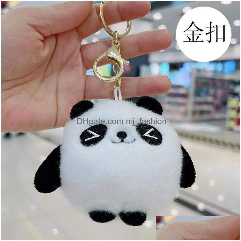 fashion design cartoon panda plush toy keychains small mini doll pendant doll key chain bag ornament