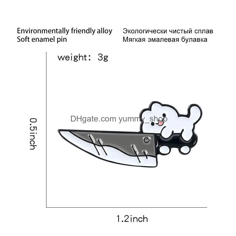 cartoon cute cat knife funny dagger shape women brooches simplicity -enamel pin lapel badges brooch jewelry exquisite personality