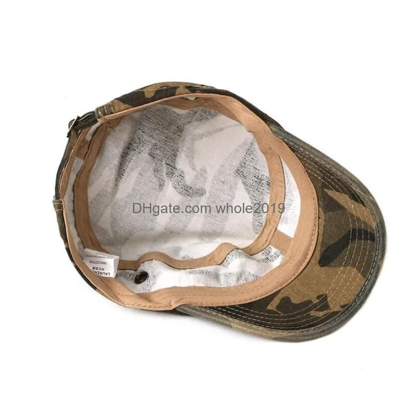 simple adjustable male military ball hats camouflage flat hat men cotton ladies sun caps